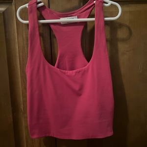 ARITZIA pink Barton contour racer back tank top size xs